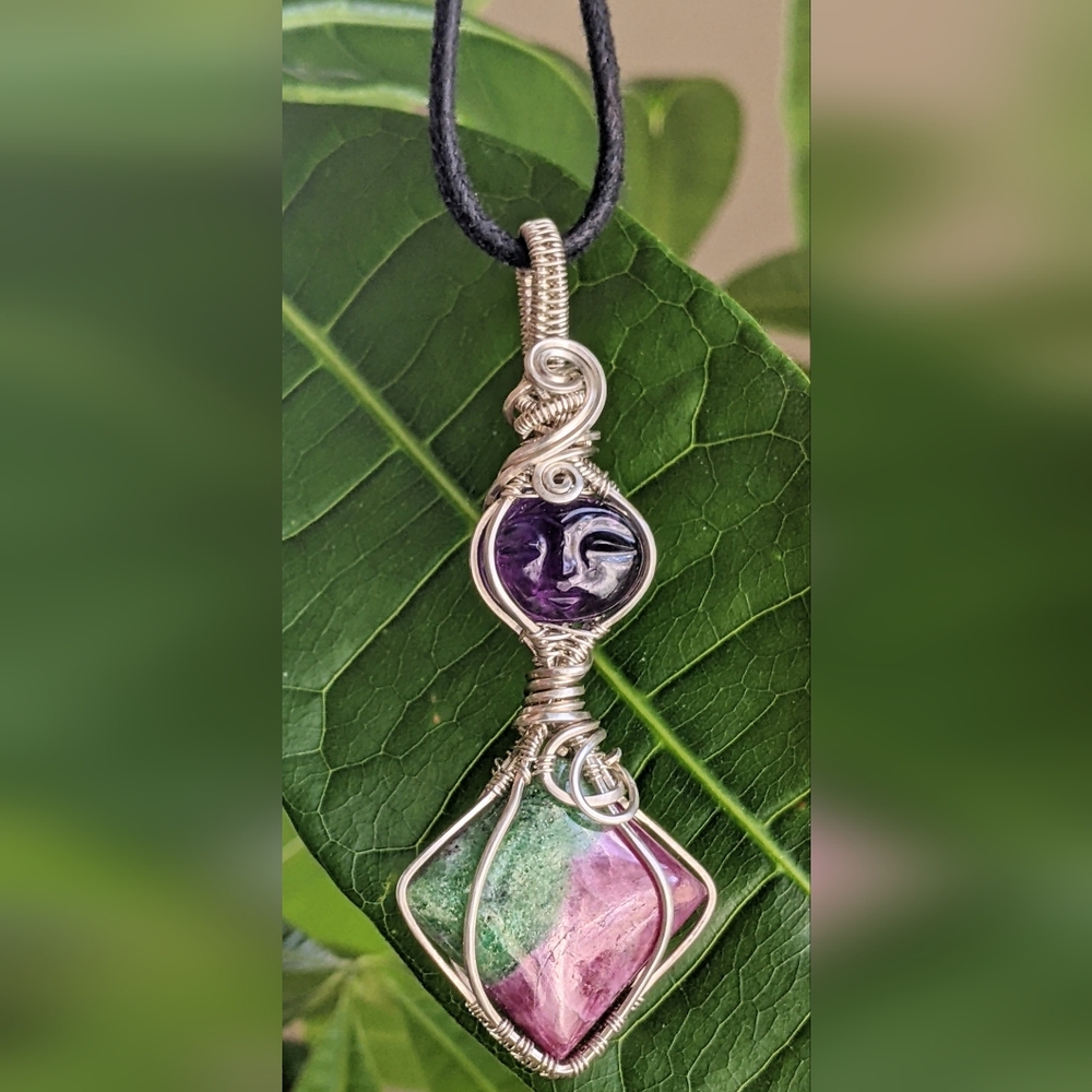 Rare-Sterling Silver-Artisan Pendant-Carved Amethyst-Designer Gemstones - Picture 11 of 16